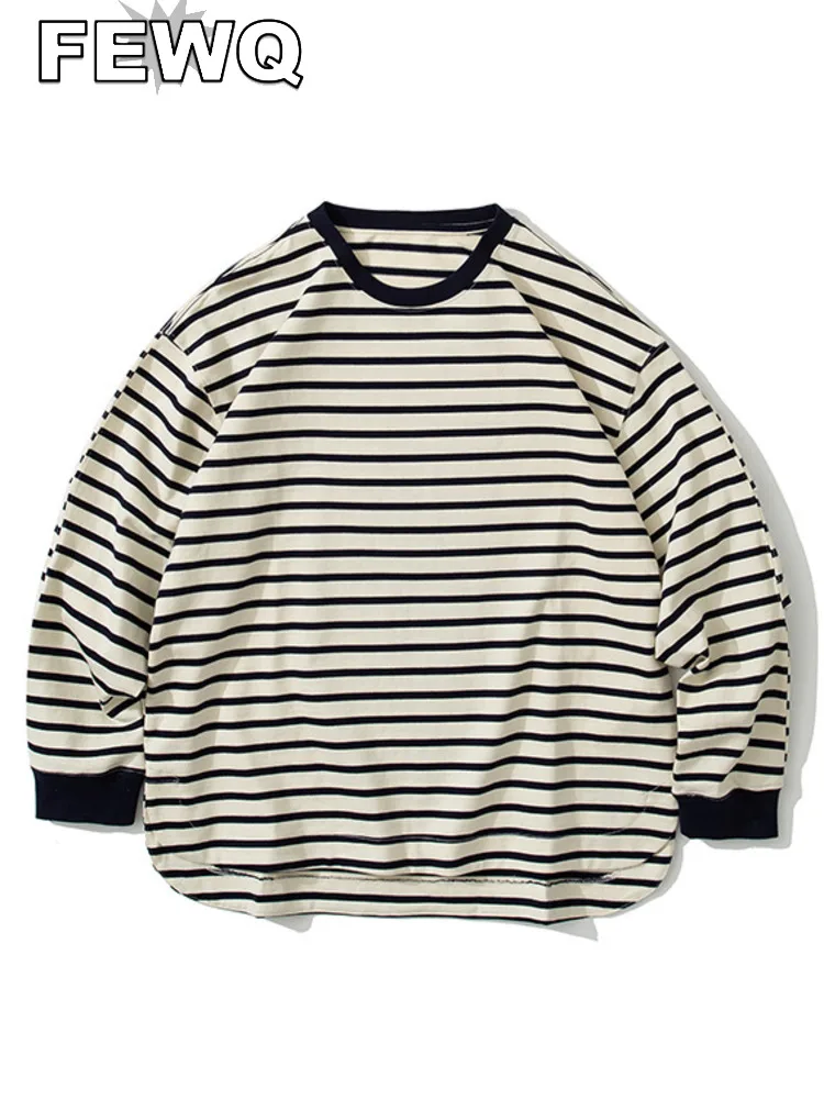 FEWQ 2023 Men's T-shirt Autumn Casual Round Collar Long Sleeve Loose Contrast Color Striped Menwear Fashion Male Top 24A19
FEWQ 2023 Men's T-shirt Autumn Casual Round Collar Long Sleeve Loose Contrast Color Striped Menwear Fashion Male Top 24A19