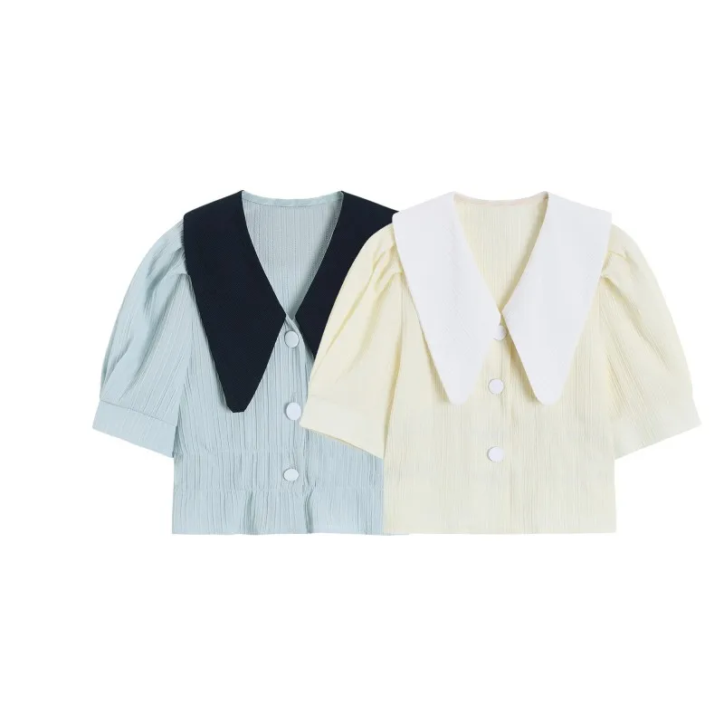 Summer 2023 Blue Puff Sleeve Sweet Cute Korean Fashion Preppy Style Tops Kawaii Blouse Women Casual High Street Short Shirt
Summer 2023 Blue Puff Sleeve Sweet Cute Korean Fashion Preppy Style Tops Kawaii Blouse Women Casual High Street Short Shirt