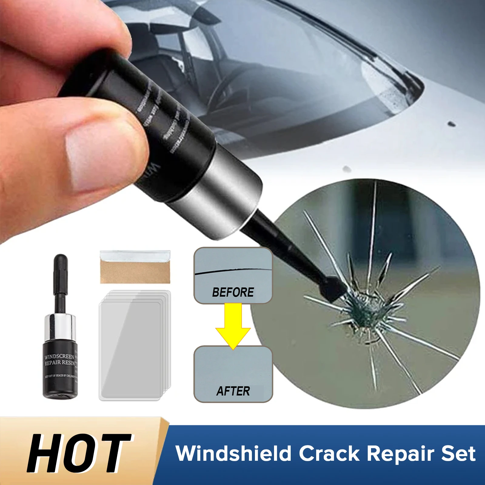 Windshield Crack Repair Set Windscreen Scratch Restore Auto Window Restoring Upgrade Universal Glass Nano Repair Solution Fluid
Windshield Crack Repair Set Windscreen Scratch Restore Auto Window Restoring Upgrade Universal Glass Nano Repair Solution Fluid