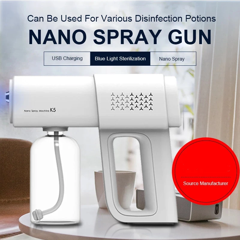 380ML Electric Nano Blue Light Steam Spray K5/MAX Wireless Fogging Disinfection Sprayer Gun Type-C Atomization Sanitizer Machine
380ML Electric Nano Blue Light Steam Spray K5/MAX Wireless Fogging Disinfection Sprayer Gun Type-C Atomization Sanitizer Machine