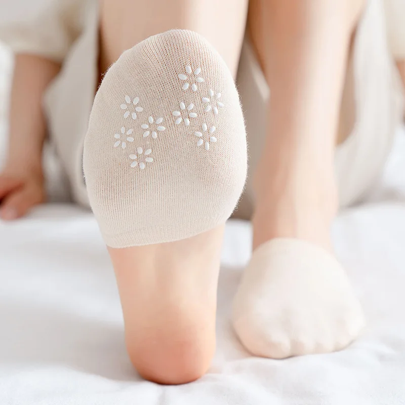 Носки женские на высоком каблуке, Нескользящие хлопковые, с силиконовой вставкой спереди, дышащие, для лодок 
Носки женские на высоком каблуке, Нескользящие хлопковые, с силиконовой вставкой спереди, дышащие, для лодок