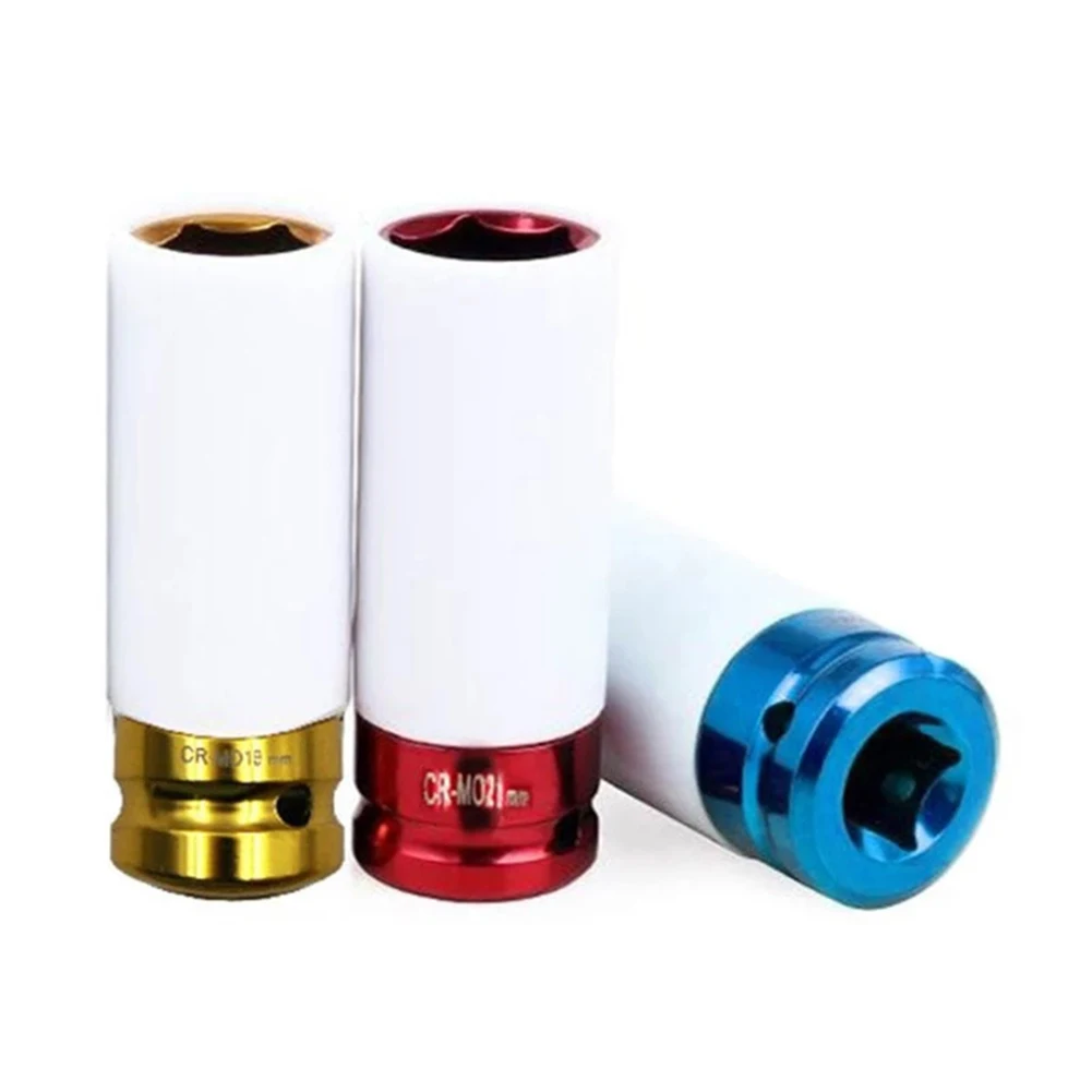 Socket Impact Nut Socket 1/2 Inch Drive 17/19/21mm 3pcs/Set Chrome Plating Colorful Impact Nut Protection Sleeve Deep
Socket Impact Nut Socket 1/2 Inch Drive 17/19/21mm 3pcs/Set Chrome Plating Colorful Impact Nut Protection Sleeve Deep