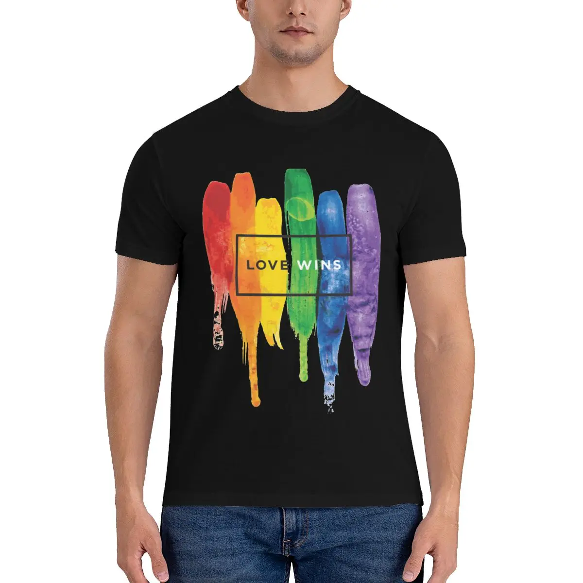 Мужская футболка Акварельная ЛГБТ Love Wins Радуга популярная футболка для пары быть геями из 100% хлопка с принтом Футболка с коротким рукавом
Мужская футболка Акварельная ЛГБТ Love Wins Радуга популярная футболка для пары быть геями из 100% хлопка с принтом Футболка с коротким рукавом