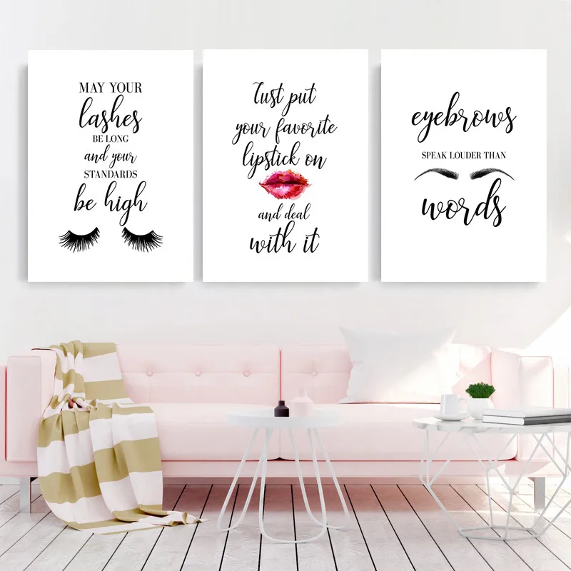 Eyelashes Lipstick Eyebrows Canvas Painting Makeup Wall Art Fashion Poster Beauty Salon Decoration Girl Room Home Decor Picture
Eyelashes Lipstick Eyebrows Canvas Painting Makeup Wall Art Fashion Poster Beauty Salon Decoration Girl Room Home Decor Picture