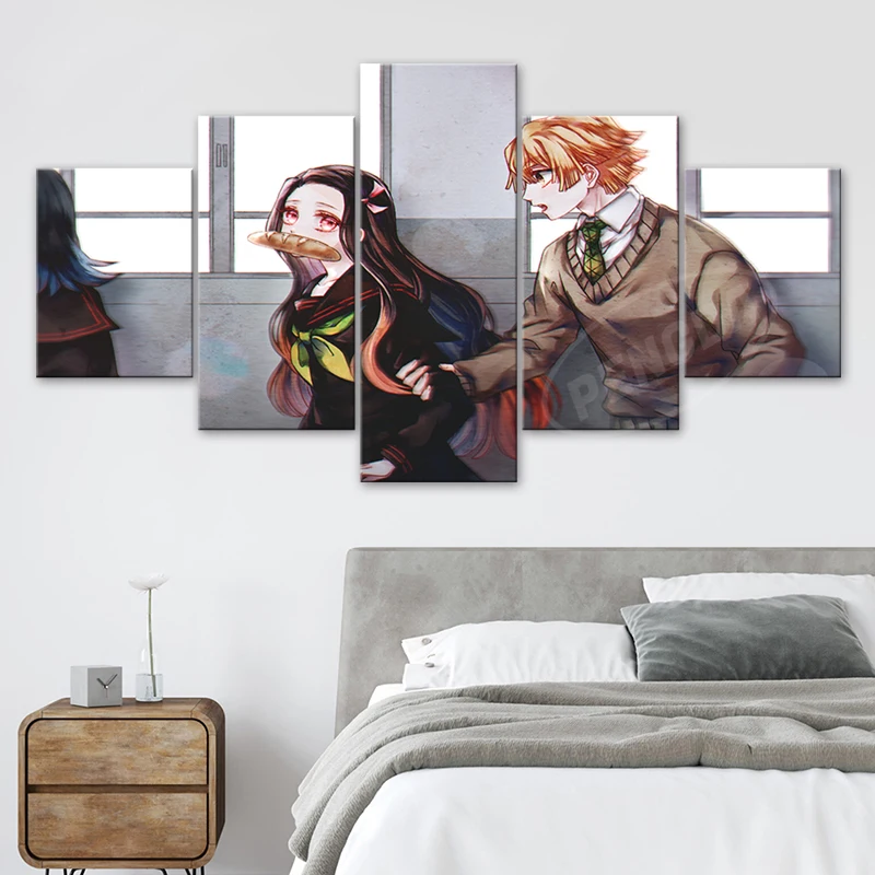 Demon Slayer Anime Canvas Painting 5 Pcs Agatsuma Zenitsu Poster Printed Kamado Nezuko Modular Picture Home Decor Wall Art Frame
Demon Slayer Anime Canvas Painting 5 Pcs Agatsuma Zenitsu Poster Printed Kamado Nezuko Modular Picture Home Decor Wall Art Frame