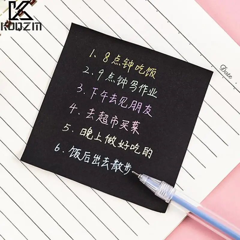 Black Color Sticky Notes Self Adhesive Memo Pad Sticky Paper Bookmark Point Gift Card Creative Stationery
Black Color Sticky Notes Self Adhesive Memo Pad Sticky Paper Bookmark Point Gift Card Creative Stationery