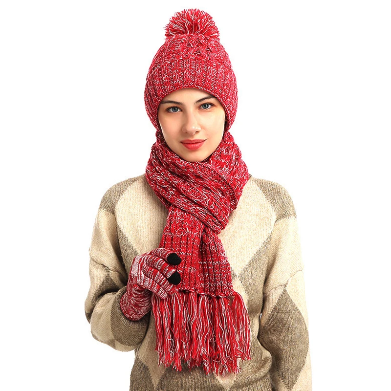 3pcs Winter Scarf Hat Glove Sets for Women 2022 Thick Knit Pompom Beanies Hats Long Scarves Women Touch Screen Gloves
3pcs Winter Scarf Hat Glove Sets for Women 2022 Thick Knit Pompom Beanies Hats Long Scarves Women Touch Screen Gloves
