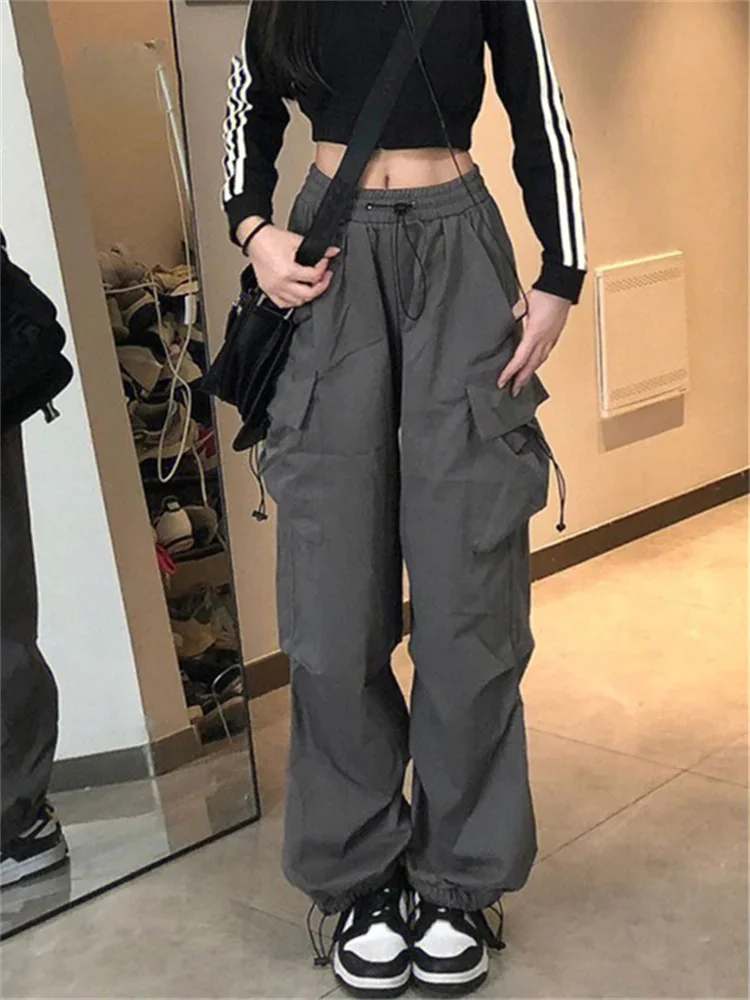Y2K Streetwear Gray Cargo Pants Women Oversized Hip Hop Egirl Pockets Wide Leg Trousers Korean Style Drawstring Sweatpants
Y2K Streetwear Gray Cargo Pants Women Oversized Hip Hop Egirl Pockets Wide Leg Trousers Korean Style Drawstring Sweatpants