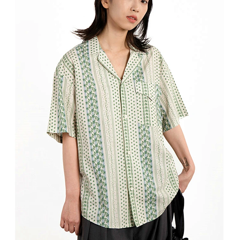 High Quality Streetwear Retro Ivy Floral Striped Button Up Shirt Men Women Short Sleeve Tops Loose Summer Beach Casual Large 2XL
High Quality Streetwear Retro Ivy Floral Striped Button Up Shirt Men Women Short Sleeve Tops Loose Summer Beach Casual Large 2XL