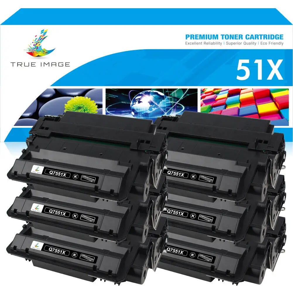 

6x 51X Q7551X Toner Compatible With HP LaserJet M3027 M3035 XS MFP P3005 P3005dn