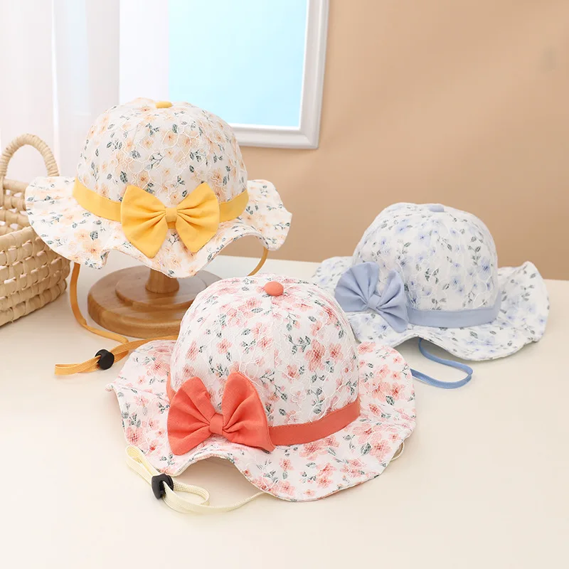 Lace Flower Sweet Bow Children Bucket Hat Summer Outdoor Kid Sun Beach Hat Soft Cotton Adjustable Baby Girl Panama Hats Fit 1-4Y
Lace Flower Sweet Bow Children Bucket Hat Summer Outdoor Kid Sun Beach Hat Soft Cotton Adjustable Baby Girl Panama Hats Fit 1-4Y