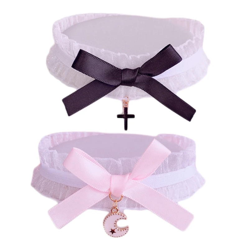 Bell Collar Bowknot Lolita Necklace with Ribbon for Girls Women Cosplay Cute Lolita Bell Choker Necklace Chiffon
Bell Collar Bowknot Lolita Necklace with Ribbon for Girls Women Cosplay Cute Lolita Bell Choker Necklace Chiffon