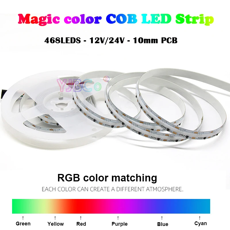 12V addressable 5m RGB COB LED Strip WS2811 468LEDs/m FCOB Programmable Magic color pixel Light running horse Flexible Tape
12V addressable 5m RGB COB LED Strip WS2811 468LEDs/m FCOB Programmable Magic color pixel Light running horse Flexible Tape
