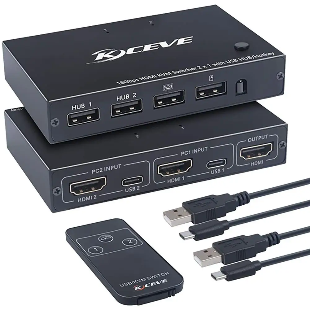 Hdmi-compatible KVM Switcher 2 In 1 Out 2-port Usb C Computer Keyboard Mouse Printer Sharing Devices 4k 60hz For PC Computer
Hdmi-compatible KVM Switcher 2 In 1 Out 2-port Usb C Computer Keyboard Mouse Printer Sharing Devices 4k 60hz For PC Computer