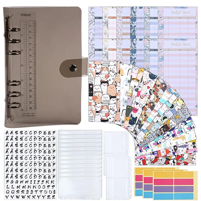Budget Binder Envelope System Expense Budget Sheets,A6 PVC Bags,Storage Bags,Alphabet Stickers
Budget Binder Envelope System Expense Budget Sheets,A6 PVC Bags,Storage Bags,Alphabet Stickers