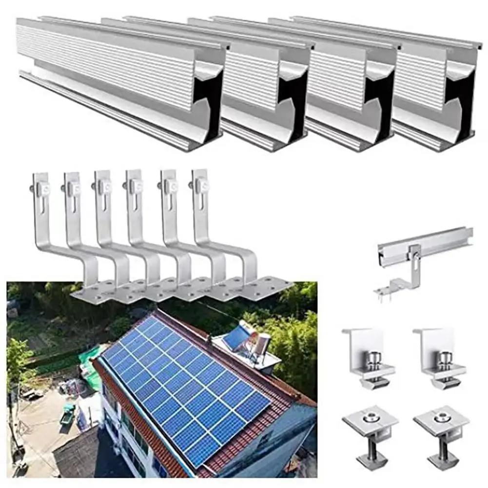 Solar Rail Set Mounting Rail Aluminum Alloy Solar Bracket Tile Roof Hook Mounting System For 2 X Solar Module
Solar Rail Set Mounting Rail Aluminum Alloy Solar Bracket Tile Roof Hook Mounting System For 2 X Solar Module
