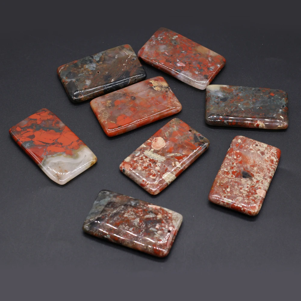 Natural Semi-precious Stones Rectangular African Bloodstone Beads with Holes Making DIY Jewelry Necklace Size 35x50mm
Natural Semi-precious Stones Rectangular African Bloodstone Beads with Holes Making DIY Jewelry Necklace Size 35x50mm
