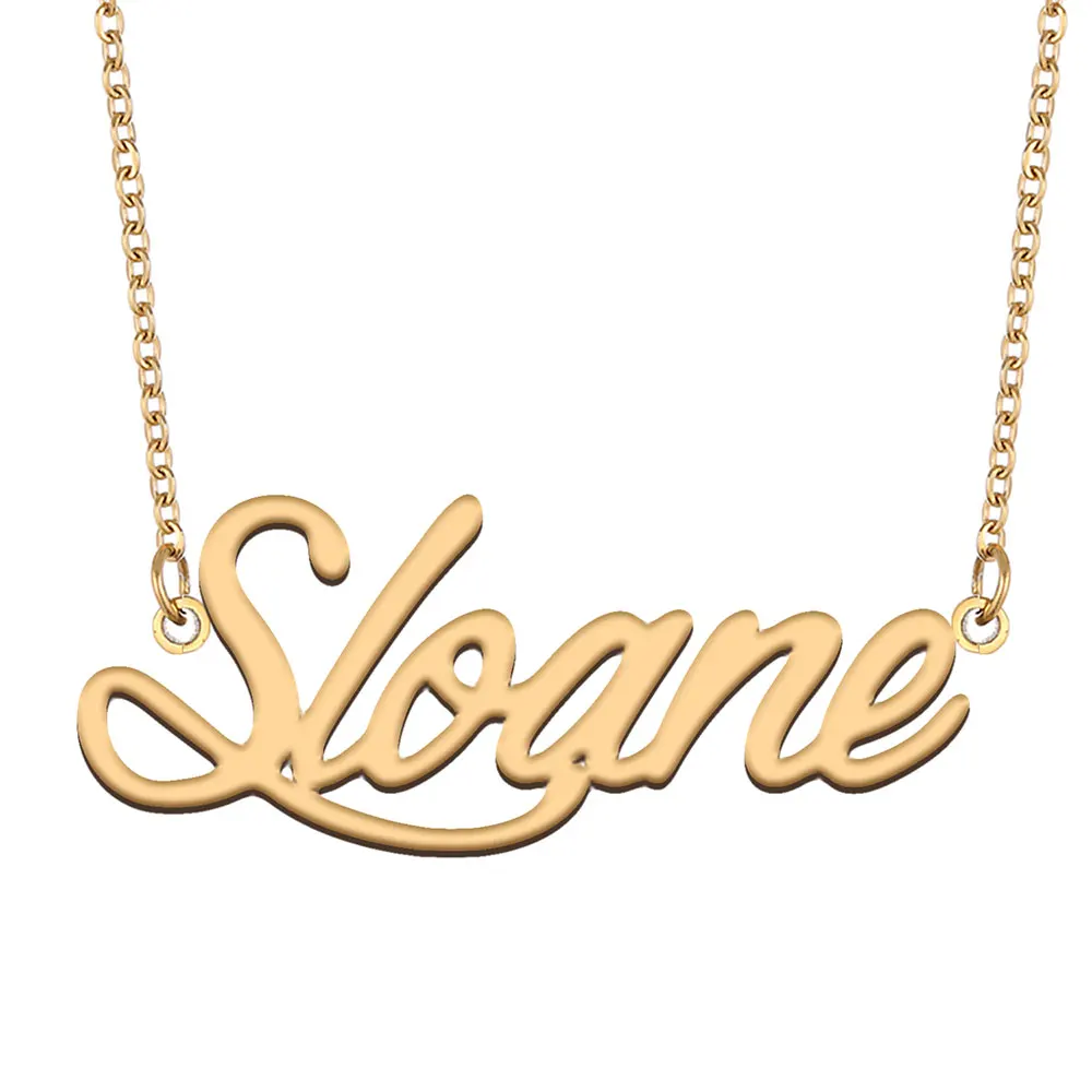 AOLOSHOW Sloane Name Necklace Stainless Steel for Women Jewelry Gold Color Nameplate Pendant Font Letters Choker Necklaces
AOLOSHOW Sloane Name Necklace Stainless Steel for Women Jewelry Gold Color Nameplate Pendant Font Letters Choker Necklaces