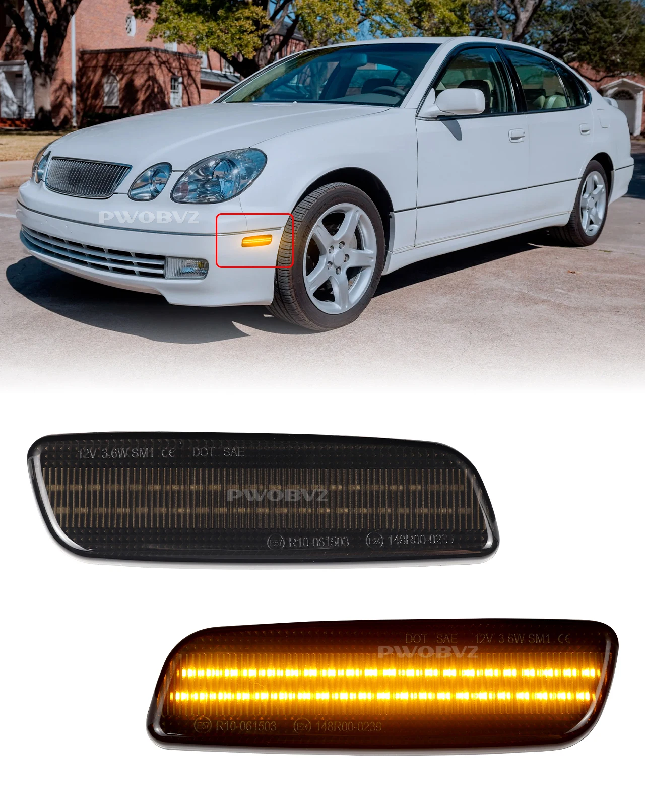 2 шт. передние белые/янтарные светодиодные указатели поворота (повторители) для Lexus IS300, LS400, GS300, GS400, GS430
2 шт. передние белые/янтарные светодиодные указатели поворота (повторители) для Lexus IS300, LS400, GS300, GS400, GS430