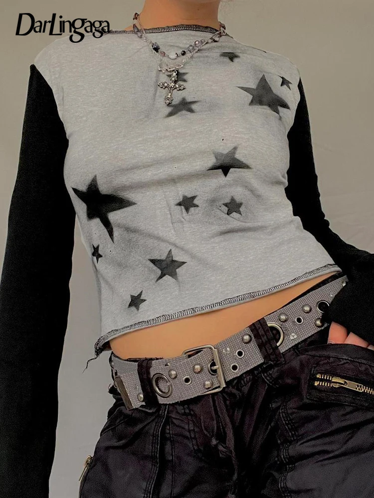 Darlingaga Casual Pentagram Print Patchwork Long Sleeve T-shirt Women Line Spring Autumn Crop Top Harajuku Pullover Contrast Y2K
Darlingaga Casual Pentagram Print Patchwork Long Sleeve T-shirt Women Line Spring Autumn Crop Top Harajuku Pullover Contrast Y2K