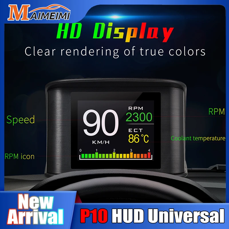 Автомобильный дисплей OBD HUD P10, цифровой спидометр, бортовой компьютер с расходом топлива, температура воды и масла
Автомобильный дисплей OBD HUD P10, цифровой спидометр, бортовой компьютер с расходом топлива, температура воды и масла
