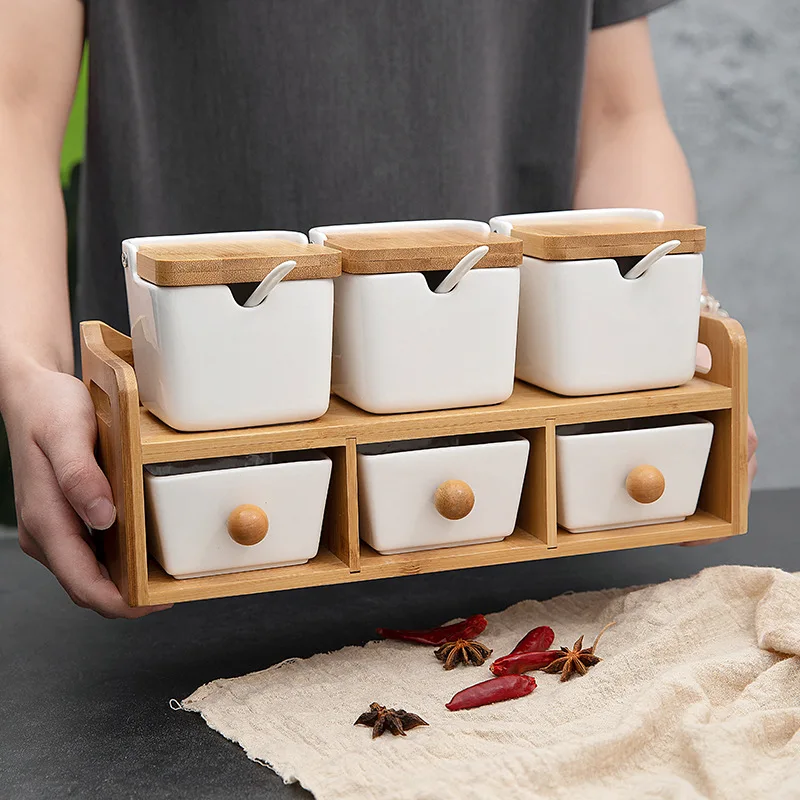 Bamboo Lid Ceramic Seasoning Jar with Lid Spoon Ceramic Seasoning Box with Spoon Spice Jar Organizer Kitchen Storage Container
Bamboo Lid Ceramic Seasoning Jar with Lid Spoon Ceramic Seasoning Box with Spoon Spice Jar Organizer Kitchen Storage Container