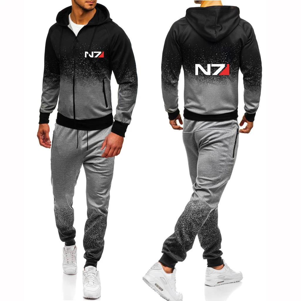 2023 Spring Autumn N7 Mass Effect Logo Print Casual Sports Gradient Color Set Mens Hooded Jacket+Fashion Sweatpants Popular Suit
2023 Spring Autumn N7 Mass Effect Logo Print Casual Sports Gradient Color Set Mens Hooded Jacket+Fashion Sweatpants Popular Suit