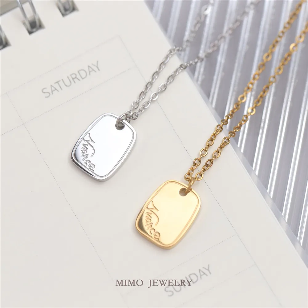Gold plated titanium steel square edge letter pendant necklace clavicle chain DIY accessories
Gold plated titanium steel square edge letter pendant necklace clavicle chain DIY accessories