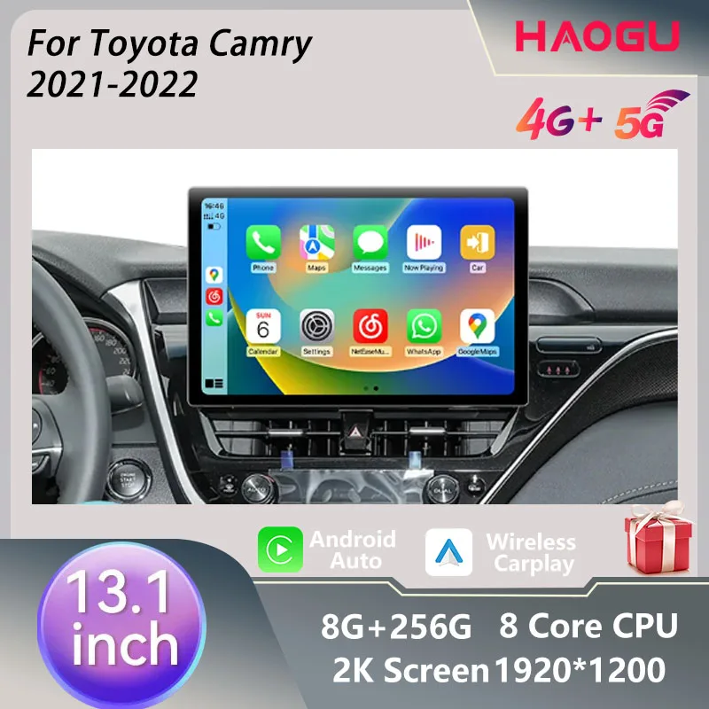 HAOGU 13 1 дюймов для Toyota Camry 2021-2022 автомобильное радио DVD мультимедийный плеер GPS