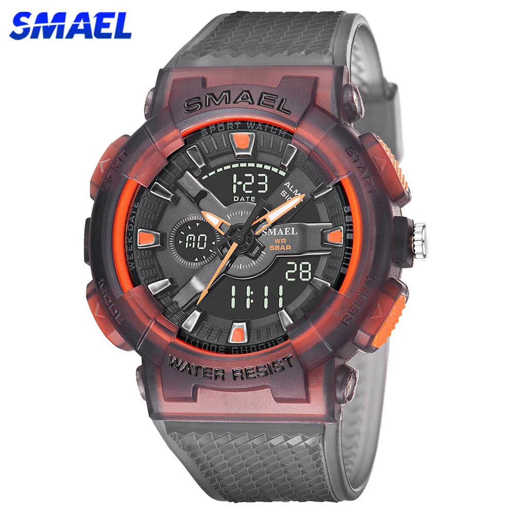 

SMAEL Men's Sport Watches For Men Alarm Military Stopwatch LED Digital Back Light Dual Time Display 8006 Male Wristwatch Army
