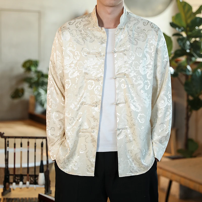 Рубашка мужская атласная с воротником-стойкой, шелковая сорочка с воротником-стойкой, Китайская классическая сорочка, цвет красный дракон, большие размеры, Новогодняя одежда
Рубашка мужская атласная с воротником-стойкой, шелковая сорочка с воротником-стойкой, Китайская классическая сорочка, цвет красный дракон, большие размеры, Новогодняя одежда