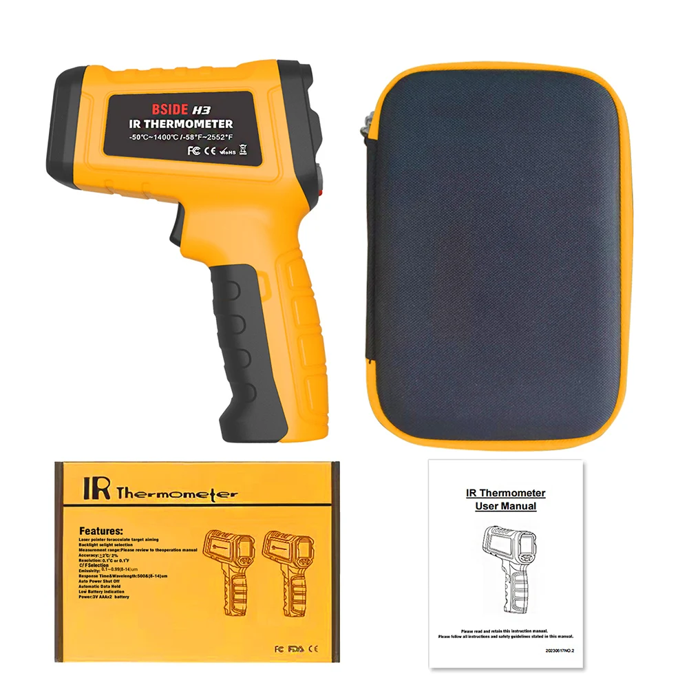 New Digital Infrared Thermometer -50℃~1400℃ Laser Termometro Thermometer Gun Non-contact Laser Temperature Meter Measuring Tools
New Digital Infrared Thermometer -50℃~1400℃ Laser Termometro Thermometer Gun Non-contact Laser Temperature Meter Measuring Tools