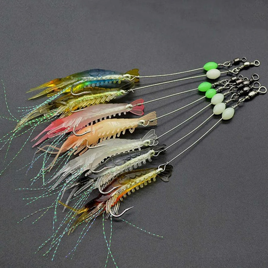 Luminous Fake Shrimp 7pcs 8cm 5g Soft Silicone Artificial Bait with Bead Swivels hook for fishing Sabiki Rig Fishing Tackle Sea
Luminous Fake Shrimp 7pcs 8cm 5g Soft Silicone Artificial Bait with Bead Swivels hook for fishing Sabiki Rig Fishing Tackle Sea
