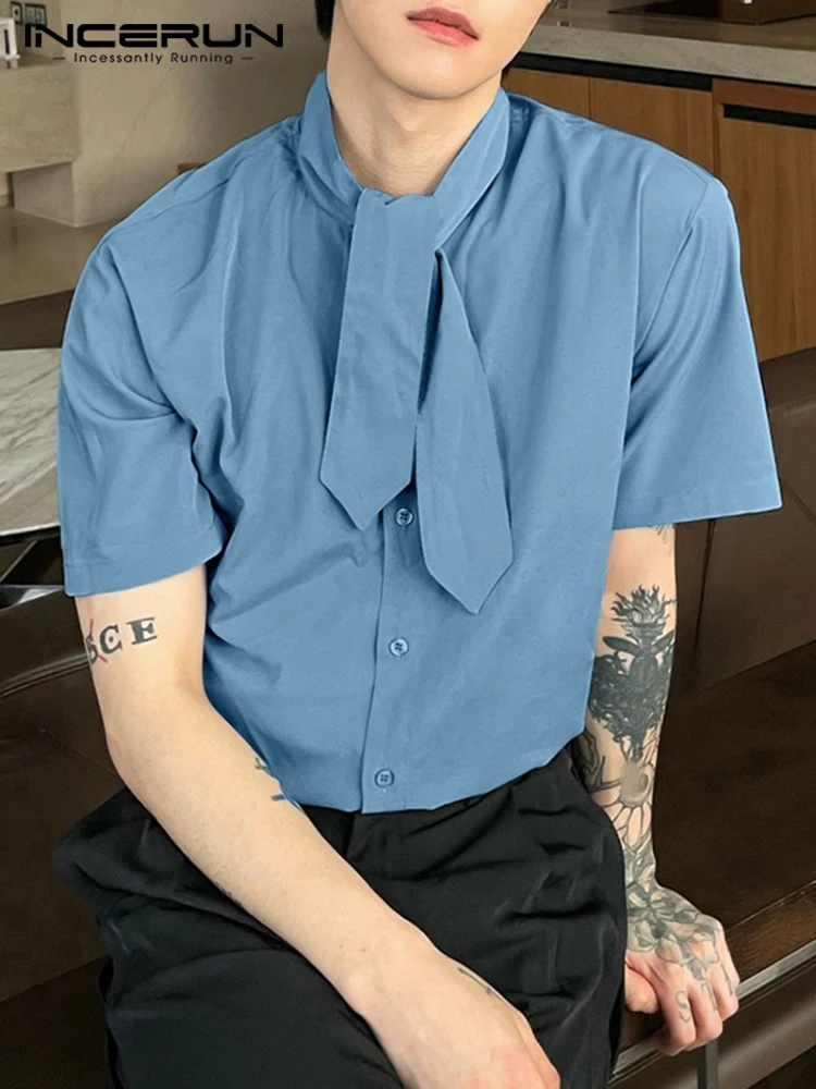 INCERUN Men Shirt Solid Color Shiny Tie Short Sleeve Streetwear 2022 Korean Casual Shirts Button Summer Stylish Men Clothing 5XL
INCERUN Men Shirt Solid Color Shiny Tie Short Sleeve Streetwear 2022 Korean Casual Shirts Button Summer Stylish Men Clothing 5XL