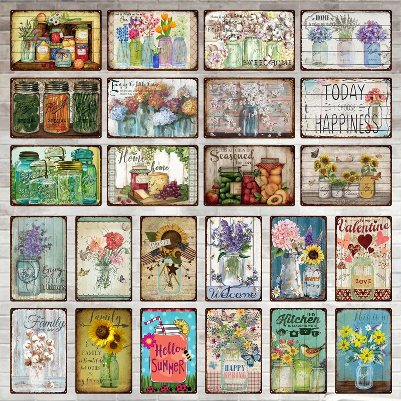 Mason Jar Flower Vintage Tin Sign Metal Poster Retro Sunflower Metal Plate Farmhouse Home Garden Living Room Wall Decor Plaque
Mason Jar Flower Vintage Tin Sign Metal Poster Retro Sunflower Metal Plate Farmhouse Home Garden Living Room Wall Decor Plaque