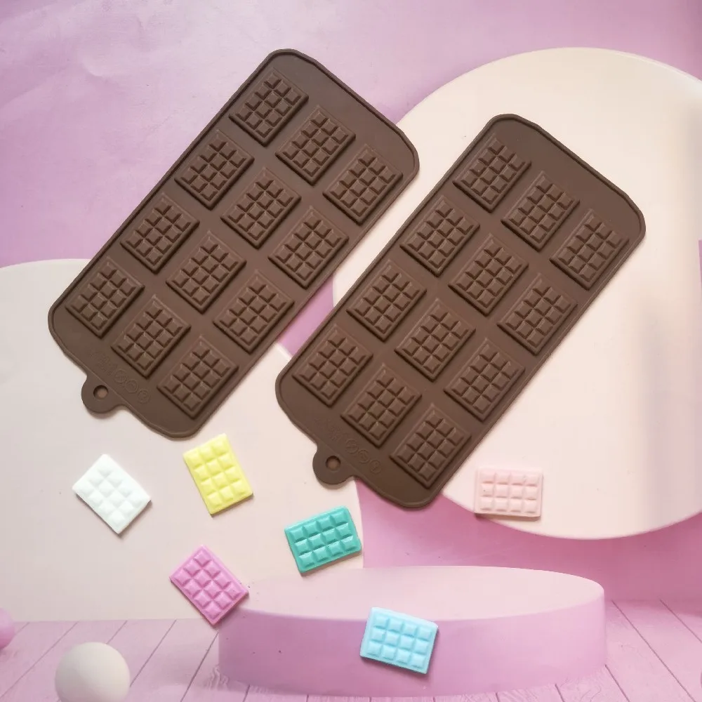 

Silicone Chocolate Mold Waffle Shape Classic Block Chocolate Baking Tools Silicone Cake Candy Mold 3D DIY Biscuit Fudge Maker