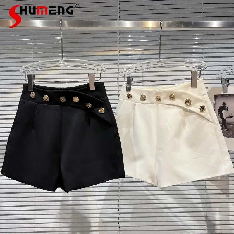 New Arrival 2022 Spring New Metal Buckle Bevel Belt Suit Shorts for Women's Elegant White Black Blazer Shorts Female Short Pants
New Arrival 2022 Spring New Metal Buckle Bevel Belt Suit Shorts for Women's Elegant White Black Blazer Shorts Female Short Pants
