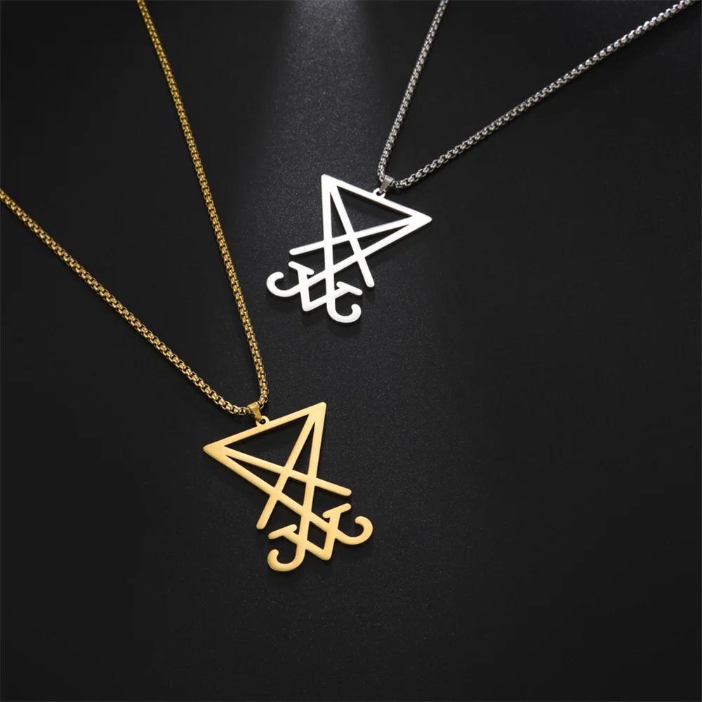 Sigil Church of Satan Stainless Steel Satanic Statement Necklace Seal of Devil Hidden Demon Long Necklace Gothic Pagan Jewelry
Sigil Church of Satan Stainless Steel Satanic Statement Necklace Seal of Devil Hidden Demon Long Necklace Gothic Pagan Jewelry