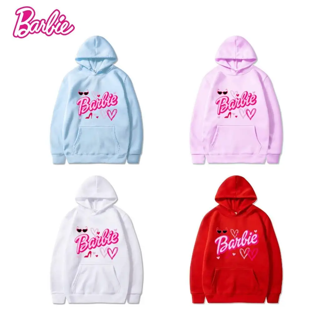 Свитер Барби с круглым вырезом для девочек, теплая плюшевая кофта с капюшоном и кулиской, с длинными рукавами, подарок на день рождения, Осень-зима 
Свитер Барби с круглым вырезом для девочек, теплая плюшевая кофта с капюшоном и кулиской, с длинными рукавами, подарок на день рождения, Осень-зима