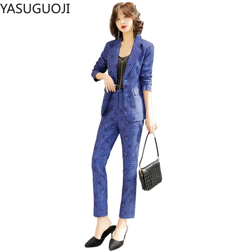 YASUGUOJI New Office Lady Slim Fit Jacket and Pants Suit Colorful Printed Blazer Jacket for Women 2 Piece Professional Clothes
YASUGUOJI New Office Lady Slim Fit Jacket and Pants Suit Colorful Printed Blazer Jacket for Women 2 Piece Professional Clothes