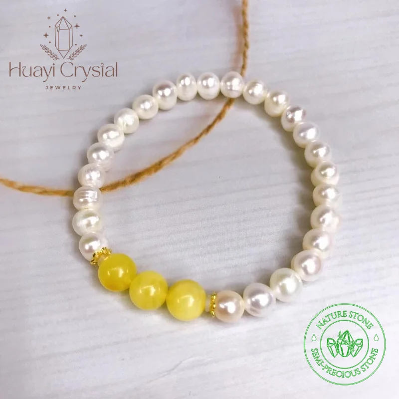 Natural freshwater pearl and beeswax bead bracelet for women single circle diy design bracelet for women
Natural freshwater pearl and beeswax bead bracelet for women single circle diy design bracelet for women