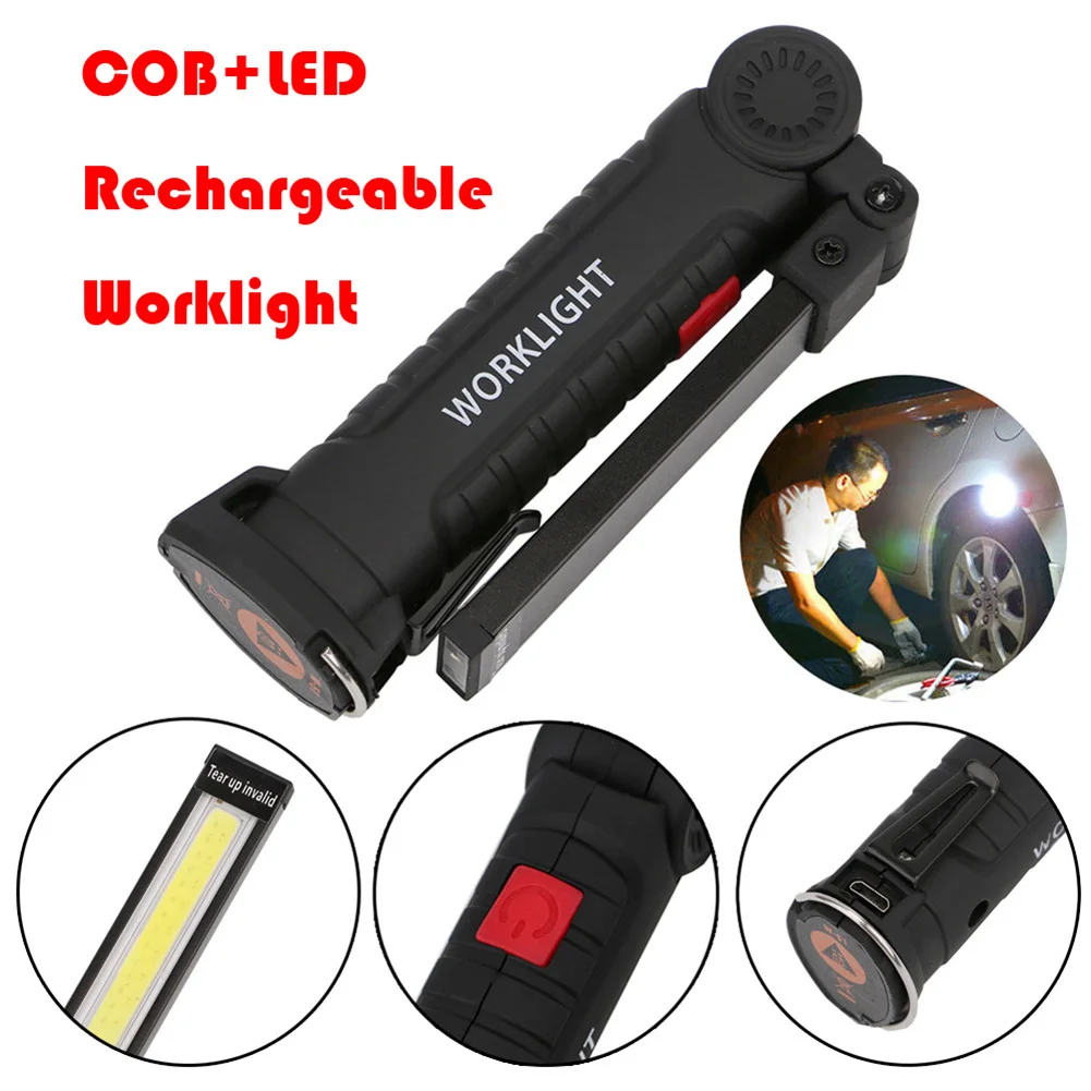 Портативный светодиодный фонарик COB, ночфонарь с зарядкой от USB, магнитный светильник для улицы
Портативный светодиодный фонарик COB, ночфонарь с зарядкой от USB, магнитный светильник для улицы