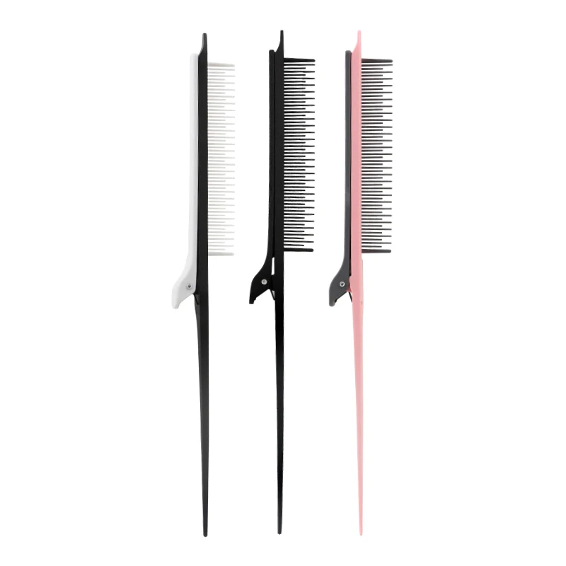 

Highlight Comb Point-tail Plastic Comb Hair Salon Color Brush Modeling Comb Hair Tool With Hair Clip
