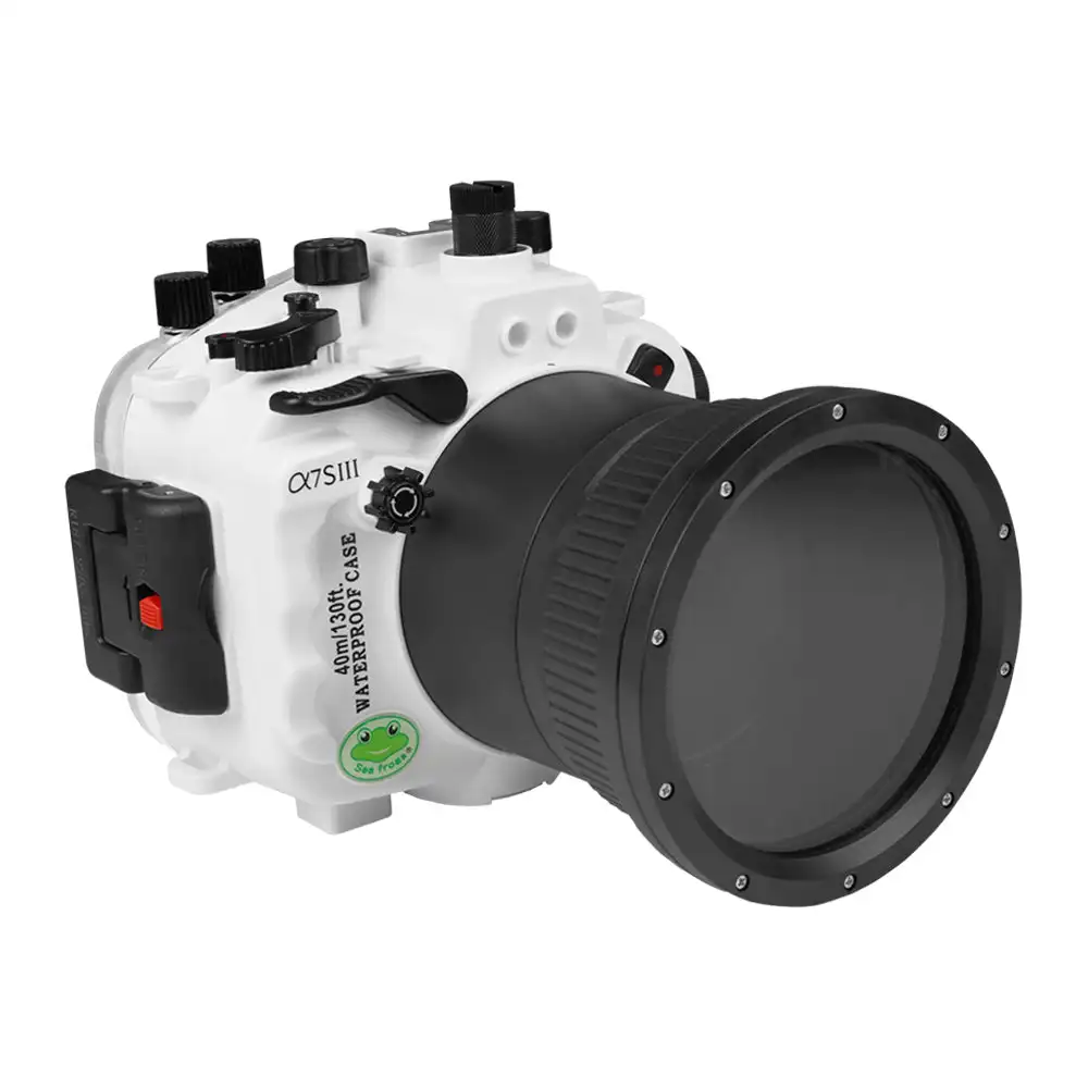 For Sony A7S III 40M/130FT Underwater camera housing (Including Flat Long port) Focus gear for FE 90mm / Sigma 35mm included
For Sony A7S III 40M/130FT Underwater camera housing (Including Flat Long port) Focus gear for FE 90mm / Sigma 35mm included