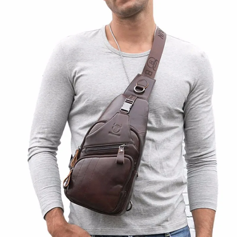 Men First Layer Leather Cowhide Sling Chest Bag Shoulder Crossbody Pack Pouch Business Travel Jogging With Headphone Cable Hole
Men First Layer Leather Cowhide Sling Chest Bag Shoulder Crossbody Pack Pouch Business Travel Jogging With Headphone Cable Hole