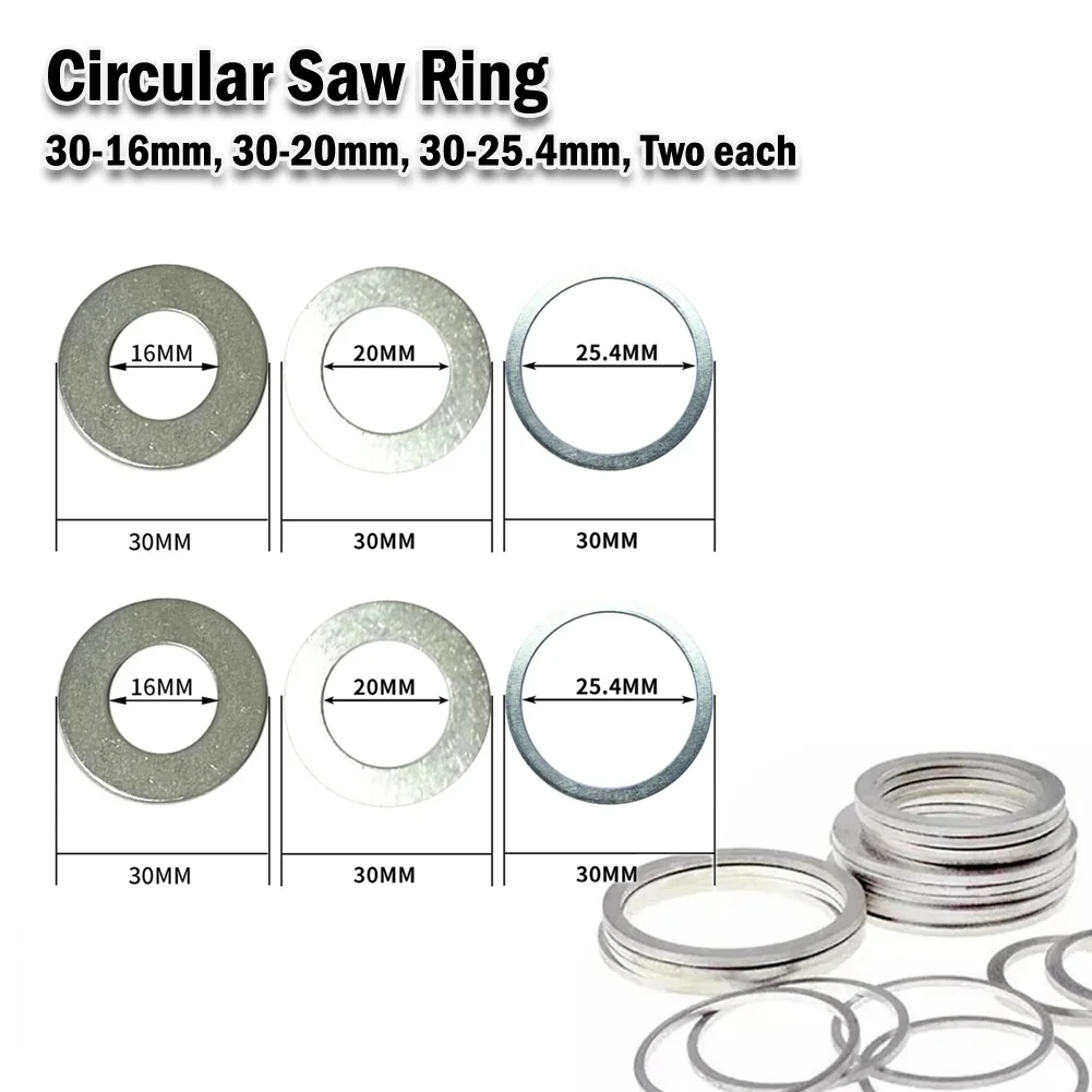 6pc Adapter Washer Circular Saw Blade Reducing Conversion Ring Cutting Disc Aperture Gasket Inner Hole Adapter Ring 16/20/25.4mm
6pc Adapter Washer Circular Saw Blade Reducing Conversion Ring Cutting Disc Aperture Gasket Inner Hole Adapter Ring 16/20/25.4mm