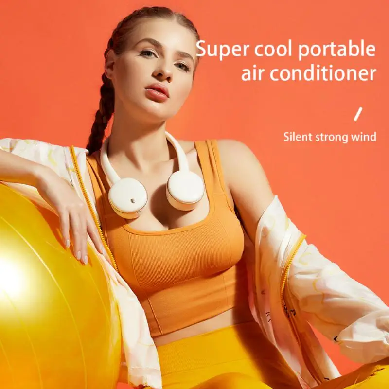 

Мини-вентилятор на шею, портативный безлопастный вентилятор с Usb-зарядкой, удобный маленький кондиционер, носимые шейные вентиляторы, вентиляторы без листьев, охлаждение воздуха