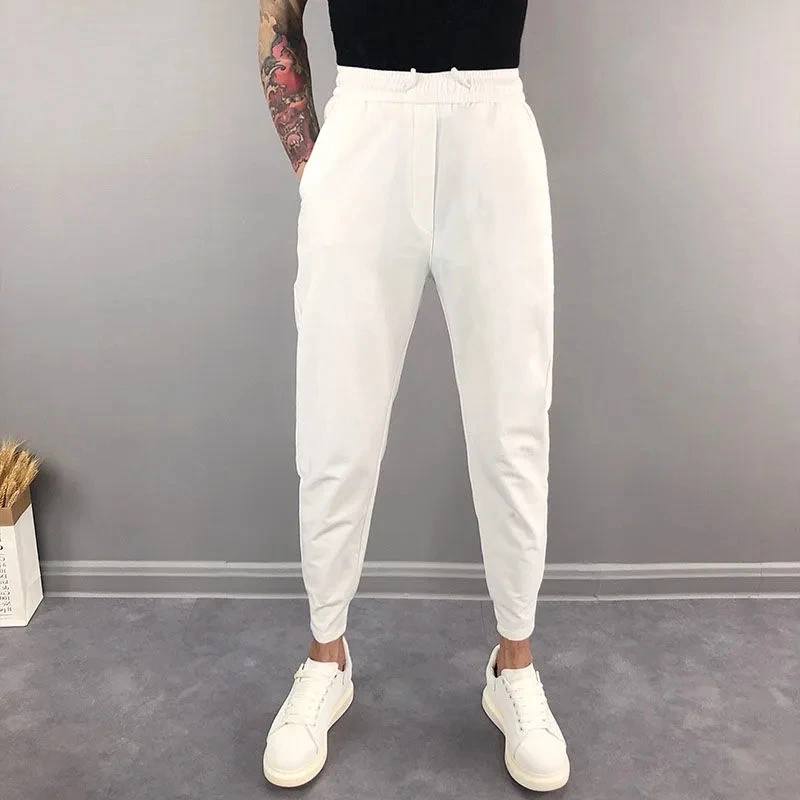 Men Clothing Summer 2023 New White Quick Dry Casual Pants Slim Foot Nine Points Pants All-match Elastic Waist Vetements Homme
Men Clothing Summer 2023 New White Quick Dry Casual Pants Slim Foot Nine Points Pants All-match Elastic Waist Vetements Homme