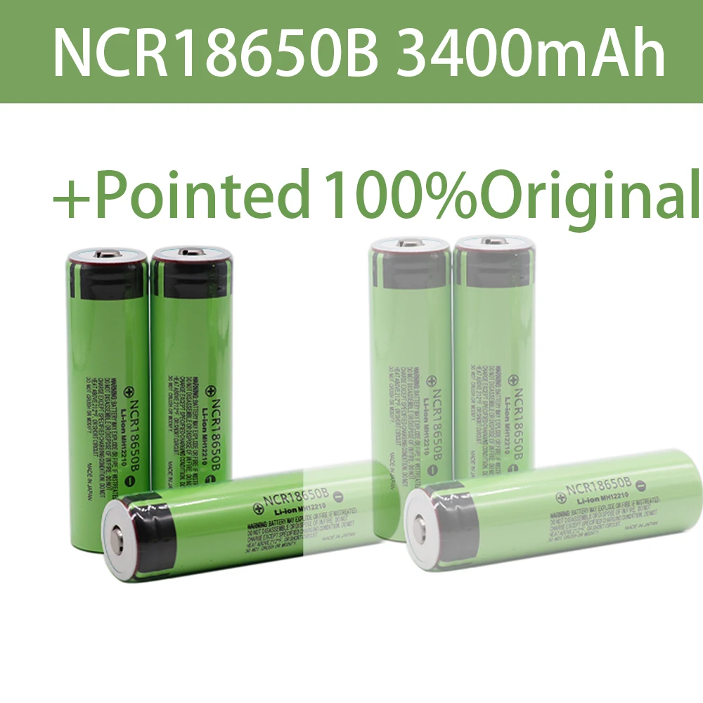 Original Panasonic NCR18650B 3.7v 3400mAh 18650 rechargeable lithium battery for Panasonic flashlight batteries+Pointed 
Original Panasonic NCR18650B 3.7v 3400mAh 18650 rechargeable lithium battery for Panasonic flashlight batteries+Pointed