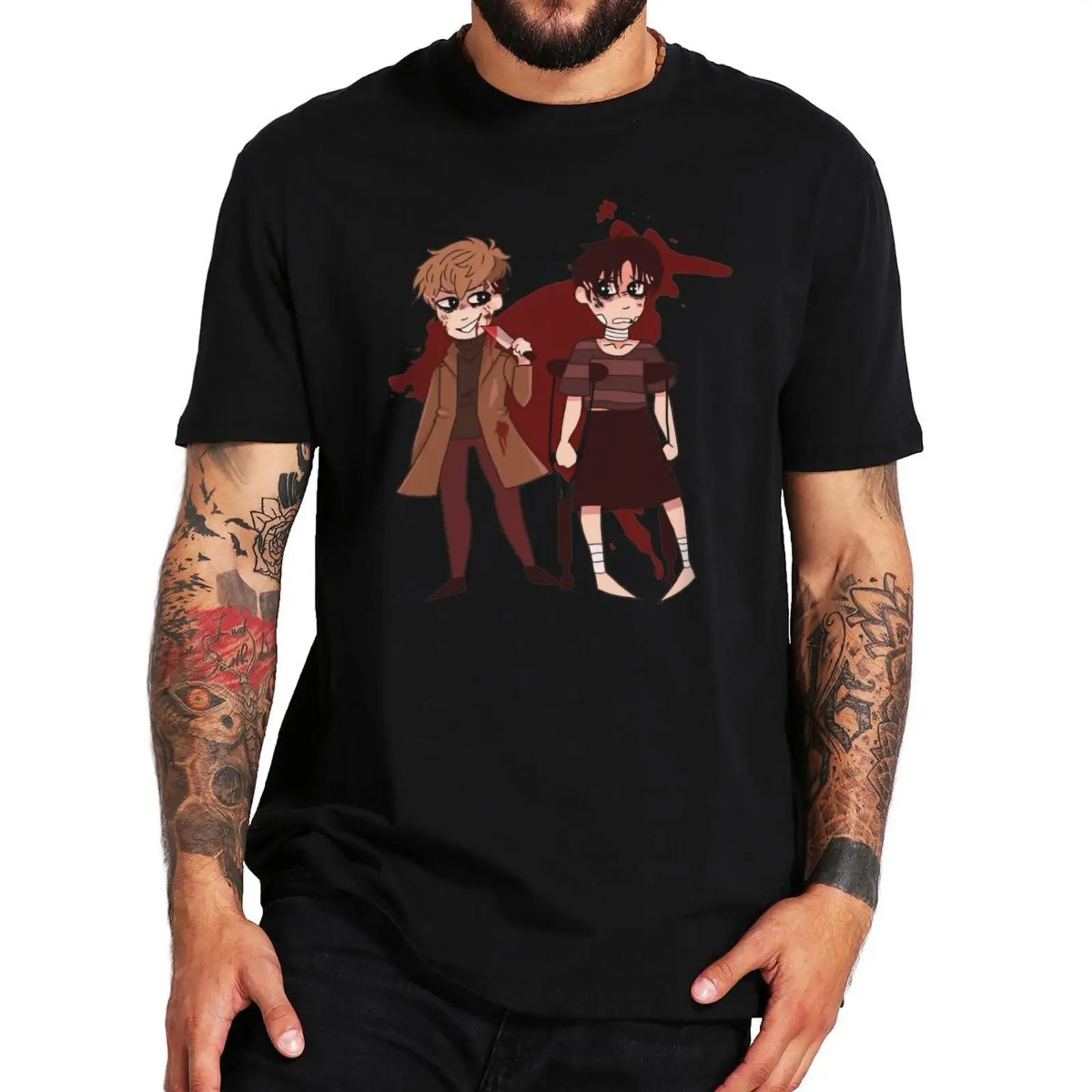 Yoon Bum And Oh Sangwoo T Shirt Anime Killing Stalking Manga Fans Short Sleeve Summer Cotton Casual Basic EU Size T-shirts
Yoon Bum And Oh Sangwoo T Shirt Anime Killing Stalking Manga Fans Short Sleeve Summer Cotton Casual Basic EU Size T-shirts